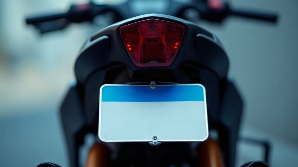 Traseira de uma motocicleta com placa no padrão Mercosul em duas linhas — placa de moto Mercosul como funciona.