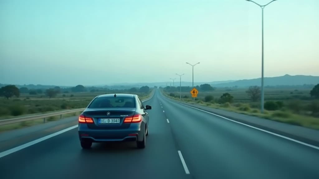 Carro numa rodovia atravessando o interior — licenciar carro em outro estado.